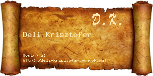 Deli Krisztofer névjegykártya